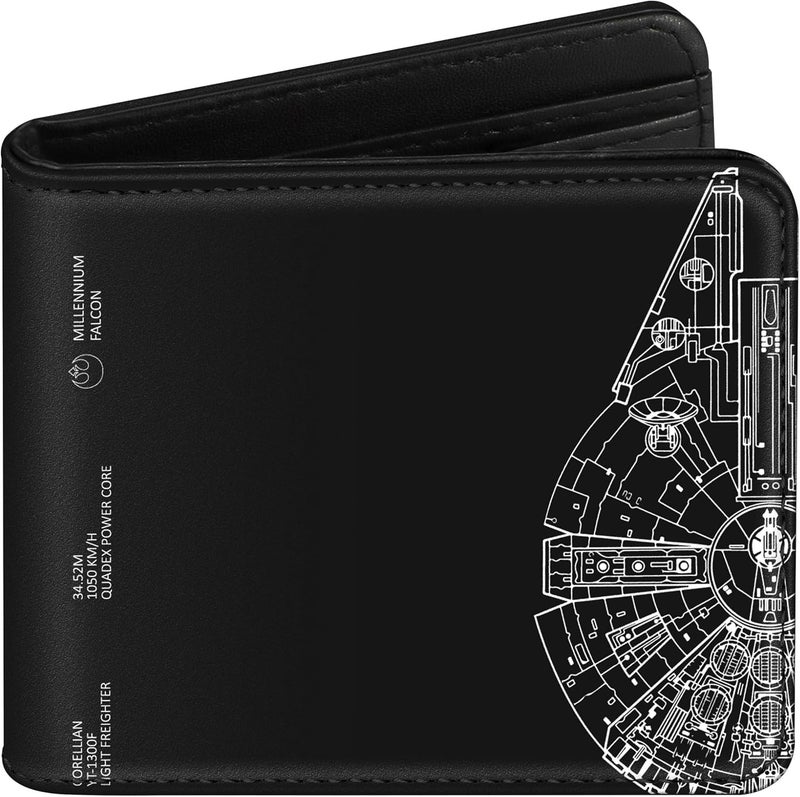 Funermei Cute Wallet for Men Women Star Leather Bifold Wallet for Girls Boys Aesthetic Cool Space Credit Card Holder RFID Blocking Id Cash Slim Small Bi Fold Wallets with Coin Pocket Teen Stars Design - Image 1